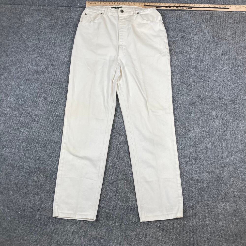 Vintage Hunt Club White Denim Jeans Women Size 36x30 Straight Leg Classic Casual